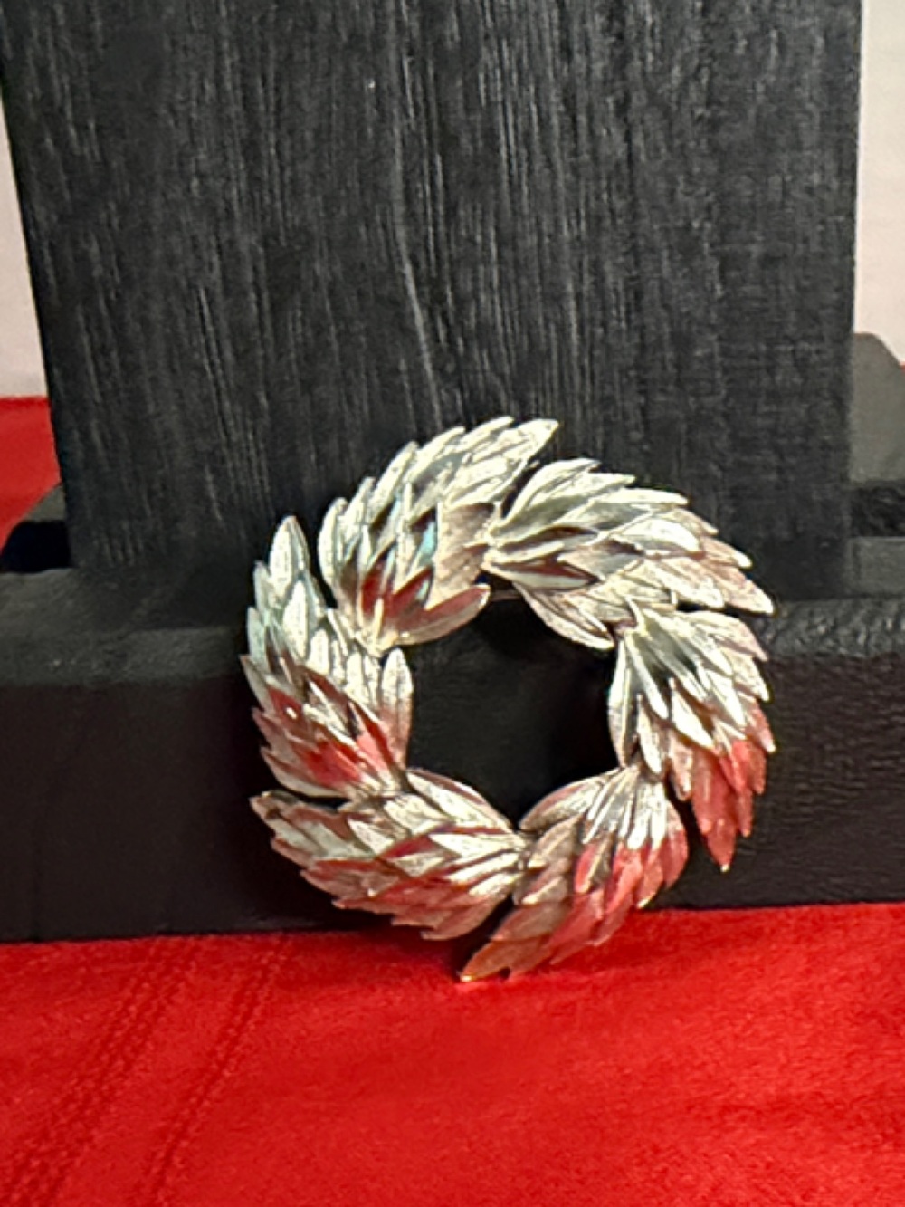 Trifari Crown Pin - Vintage Silver Leaf Wreath Brooch Circa 1960’s